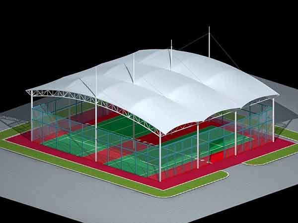 雞西市籃球場膜結(jié)構(gòu)罩棚【設計施工】